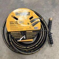 DEWALT 3/8" 50 ft Replacement/Extension Pressure Washer Hose, DXPA50PH