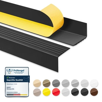 Nez de marche profil d’angle PVC autoadhésif 50x42mm antidérapant - Photo 1/4