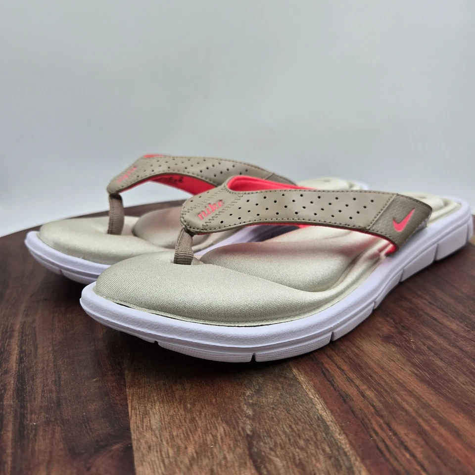 Sandalias Nike Confort Plantilla Para Mujer 11 Rosa Tostado Tanga Chanclas Playa Piscina Foto 4 de 4
