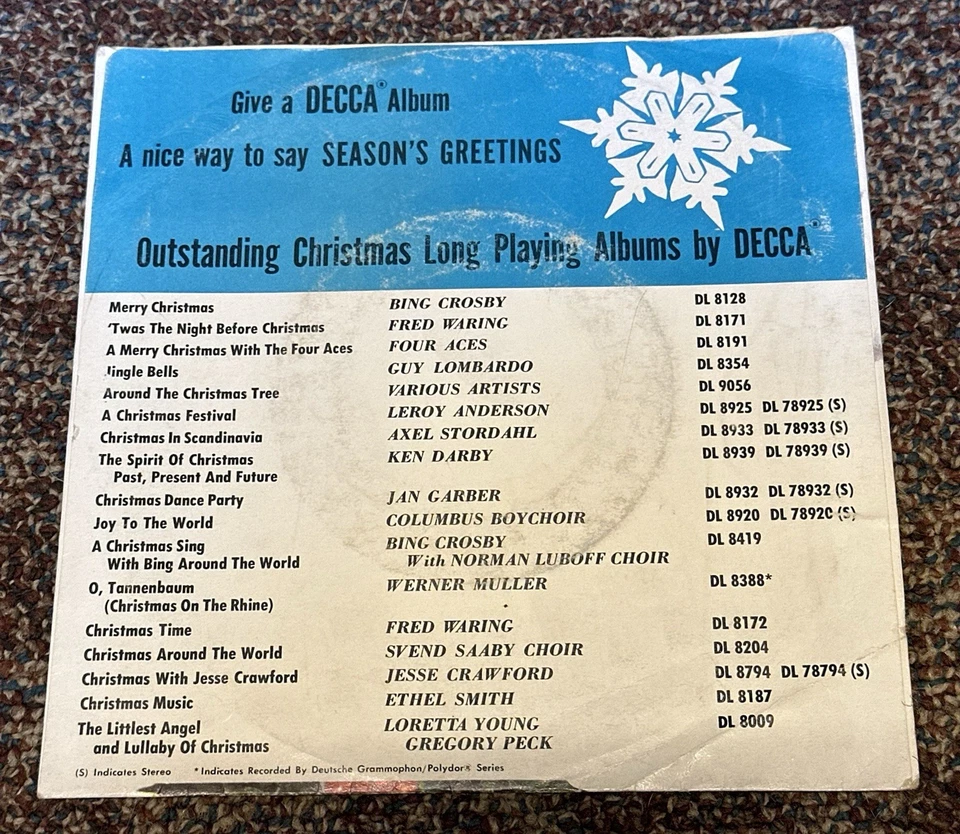 Bing Crosby White Christmas Decca Records 45rpm VINYL LP Record - Image 2 of 4