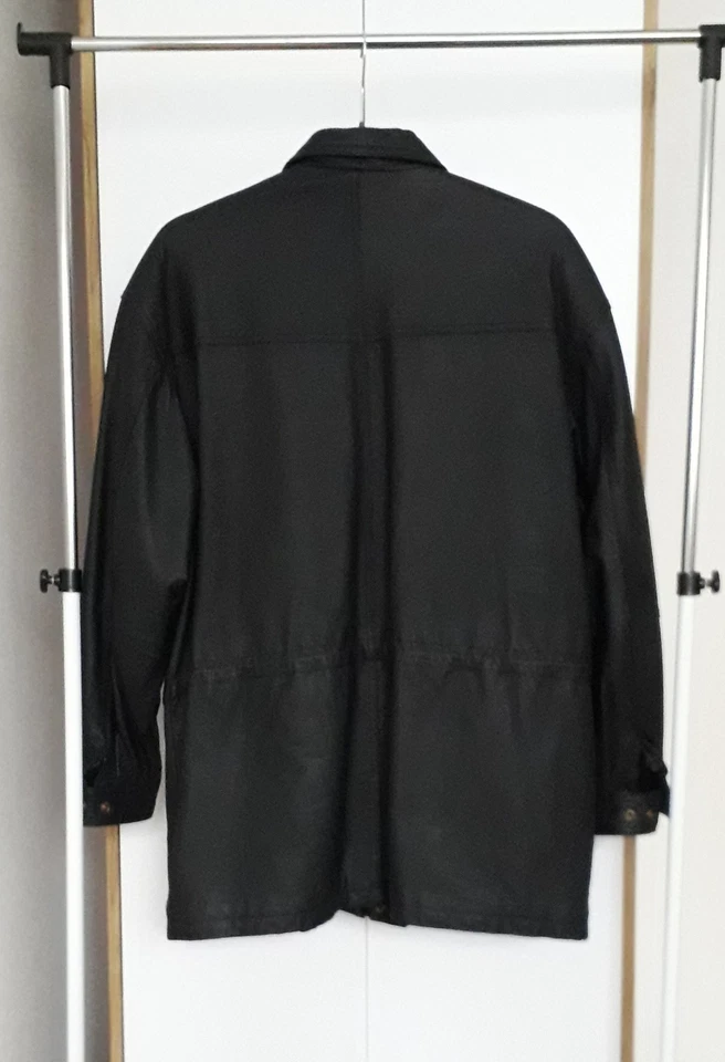 52 Herren Jacke Leder/Nappa Leather schwarz Reisverschluss Knöpfe viele Taschen - Bild 4 von 4