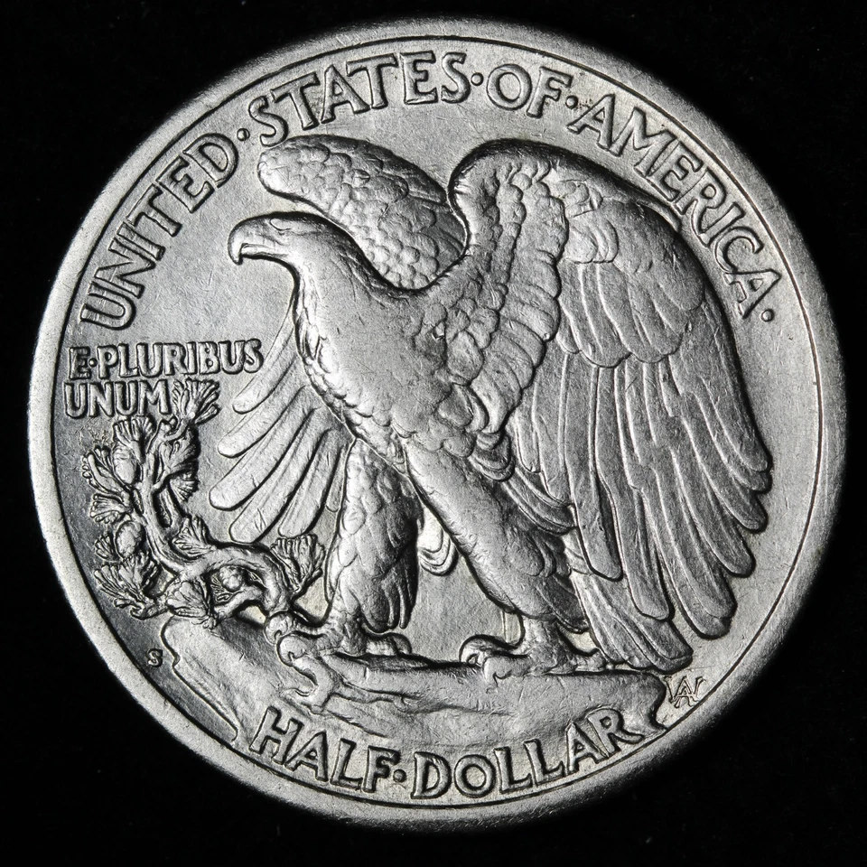 1933-S Walking Liberty Silver Half Dollar AU E350 ZRLT - Image 2 of 2