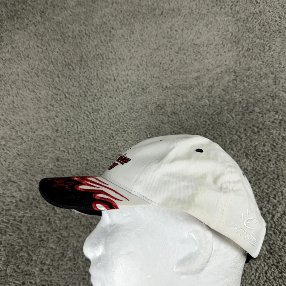 Gorra Budweiser Racing Correa Trasera Para Hombre Blanca NASCAR Racing Flames Dale Jr 8 Foto 4 de 4