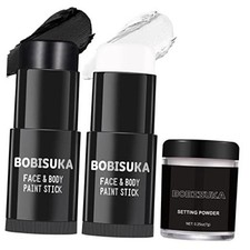 Black White Face Paint Stick with Setting Black,White with Setting Powder