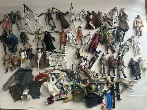 Large Lot Of 2000's 2010s Star Wars Loose Figures With Weapons /Accessories