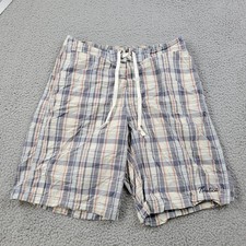 Nautica Swim Shorts Mens Medium Multicolor Plaid Embroidery Swimwear Trunks
