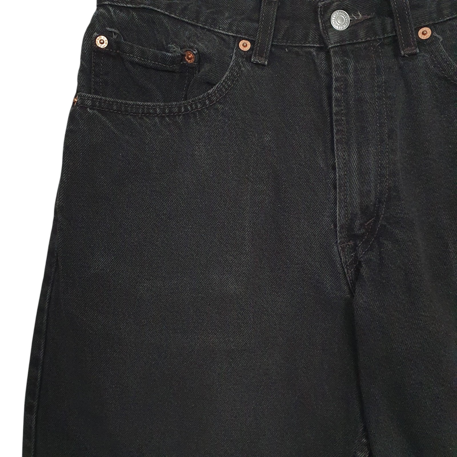 LEVIS 550 Vintage 00s Black Denim Jeans Cotton Shorts Mens W31 image 4
