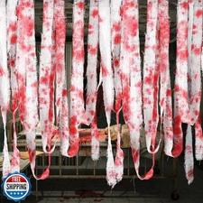 Tranqun 164 ft Halloween Creepy Blood Cloth Scary Gauze with Bloody Prints Sp