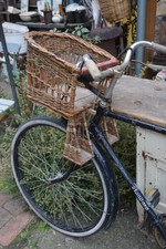 Antiker Kindersitz Fahrradsitz Lenker Holz Korb 1930er 40er Jahre Vintage