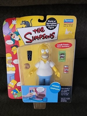 Vintage  The Simpsons Playmates 2000 Homer Simpson Interactive Figure Set