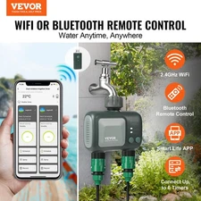 US WiFi Sprinkler Timer, 2 Outlets, Smart Hose Faucet Water Timer with Brass I
