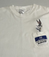 Vintage Warner Bros Bugs Bunny Embroidered Pocket T-Shirt Large