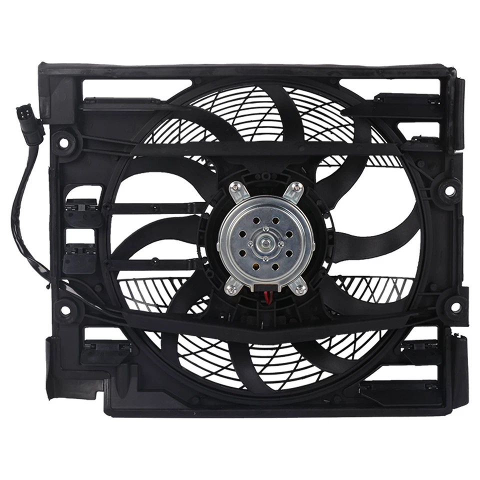 Conjunto de ventilador de refrigeración del radiador condensador de aire acondicionado para BMW E39 528i 540i 1997 1998 Foto 2 de 4