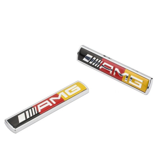 2 piezas Color Alemán AMG Cuerpo Ala Lateral Guardabarros Insignia Metal Mercedes Benz Emblema - Imagen 2 de 4