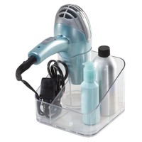 Mdesign Hair Dryer & Accessory Holder For Bathroom Vanity Countertop - Clear on sale Mdesign Hair Dryer & Accessory Holder For Bathroom Vanity Countertop - Clear on sale