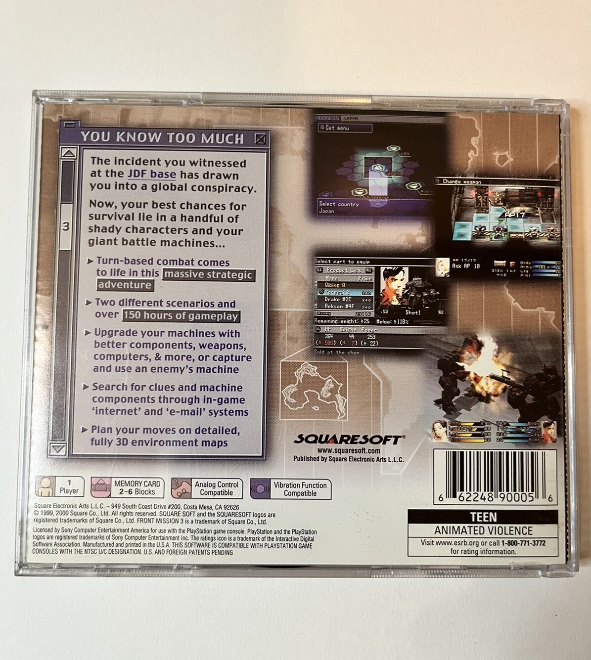 Front Mission 3 (Sony PlayStation 1, 2000) PS1 Complete CIB