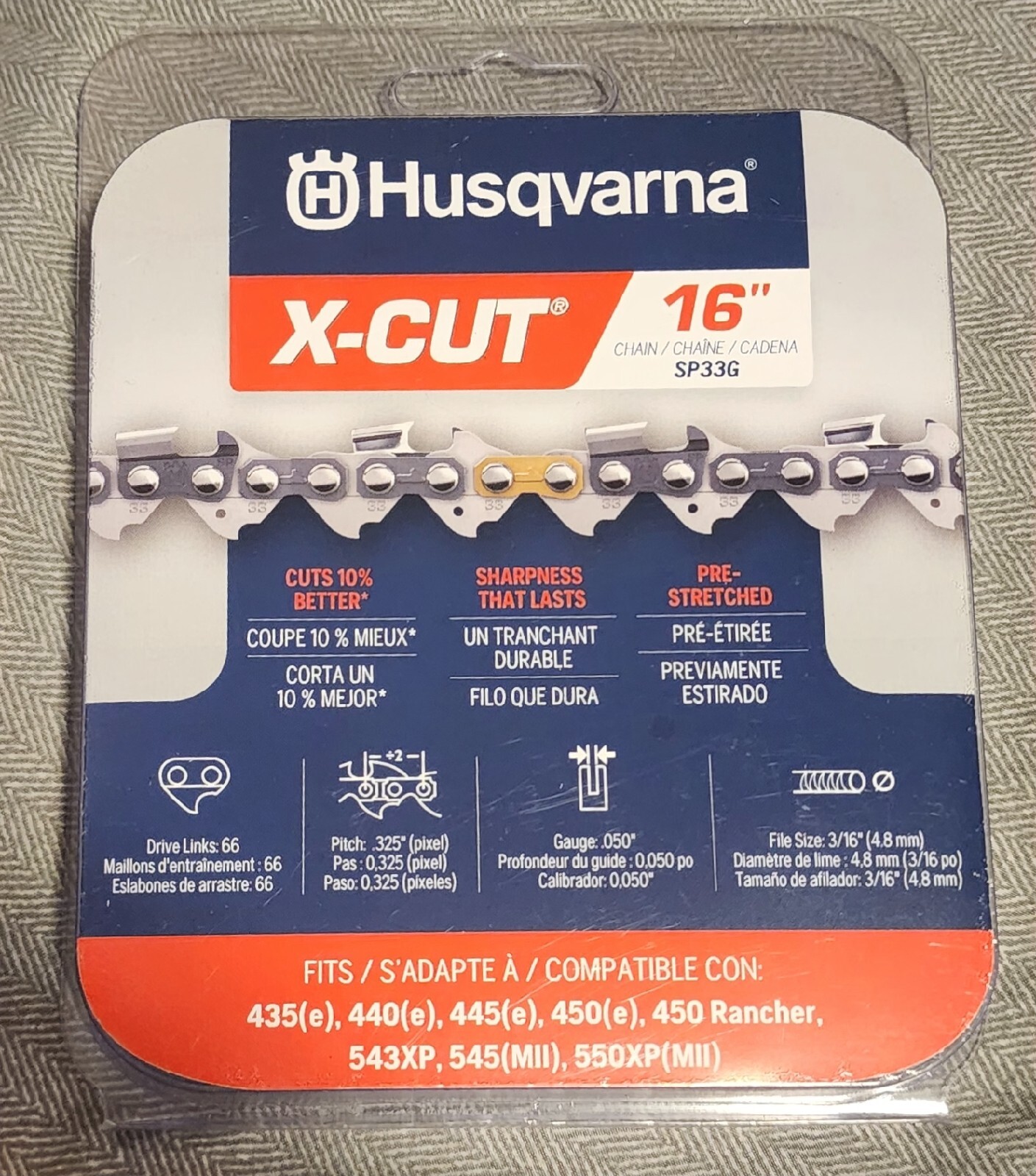 Husqvarna XCut SP33G 16" Chainsaw Chain Gray (581643602) for sale
