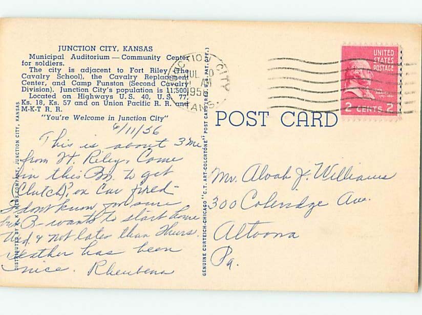 Linen BUILDING SCENE Junction City Near Manhattan Kansas KS H6263 eBay