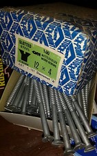 Nettlefoulds CSK SLOTTED STEEL (zinc) WOOD SCREWS - Size 12 x 4" - Qty 25