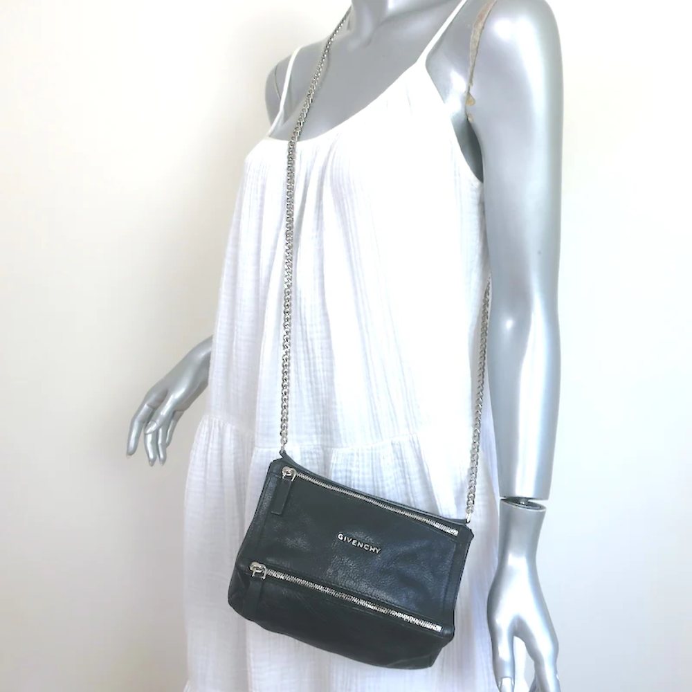美品 未使用 人気 新作 ジバンシィ GIVENCHY PANDORA mini Givenchy Mini Pandora Chain Crossbody Bag Black Leather | eBay