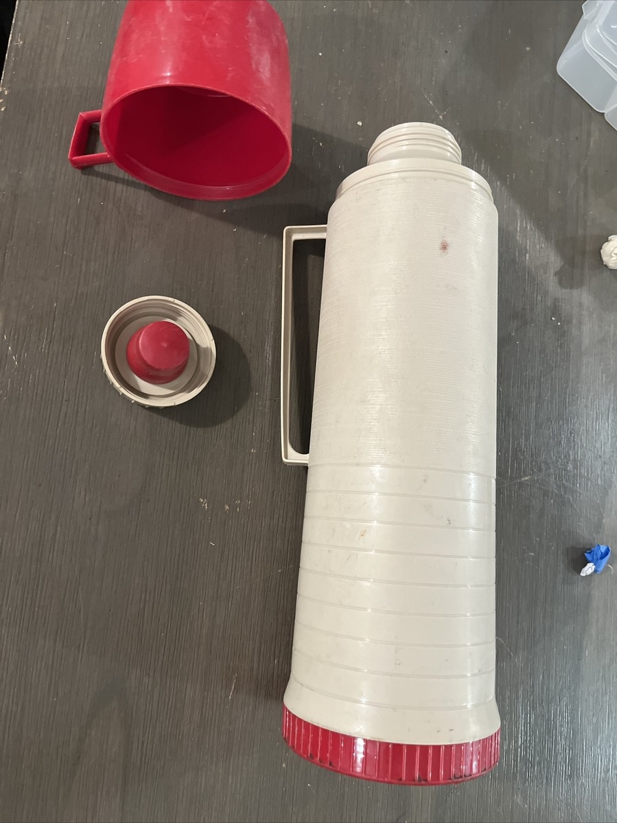 Vintage Thermos Quart Model 2402 with Cup Glass Insulated Vacuum 