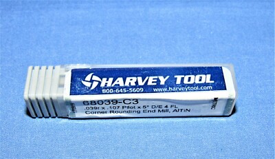 New Harvey Tool Carbide Rounding End Mill 0.039 R Double end 