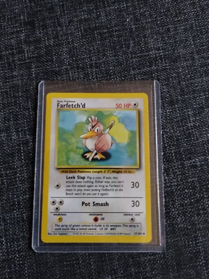 1995 farfetch'd pokemon card value 27/102 Base Set TCG In Protective Penny Sleeve  The Game Experts Pokmon Hit Points50 HP Form Shadowless - GEM MINT 10