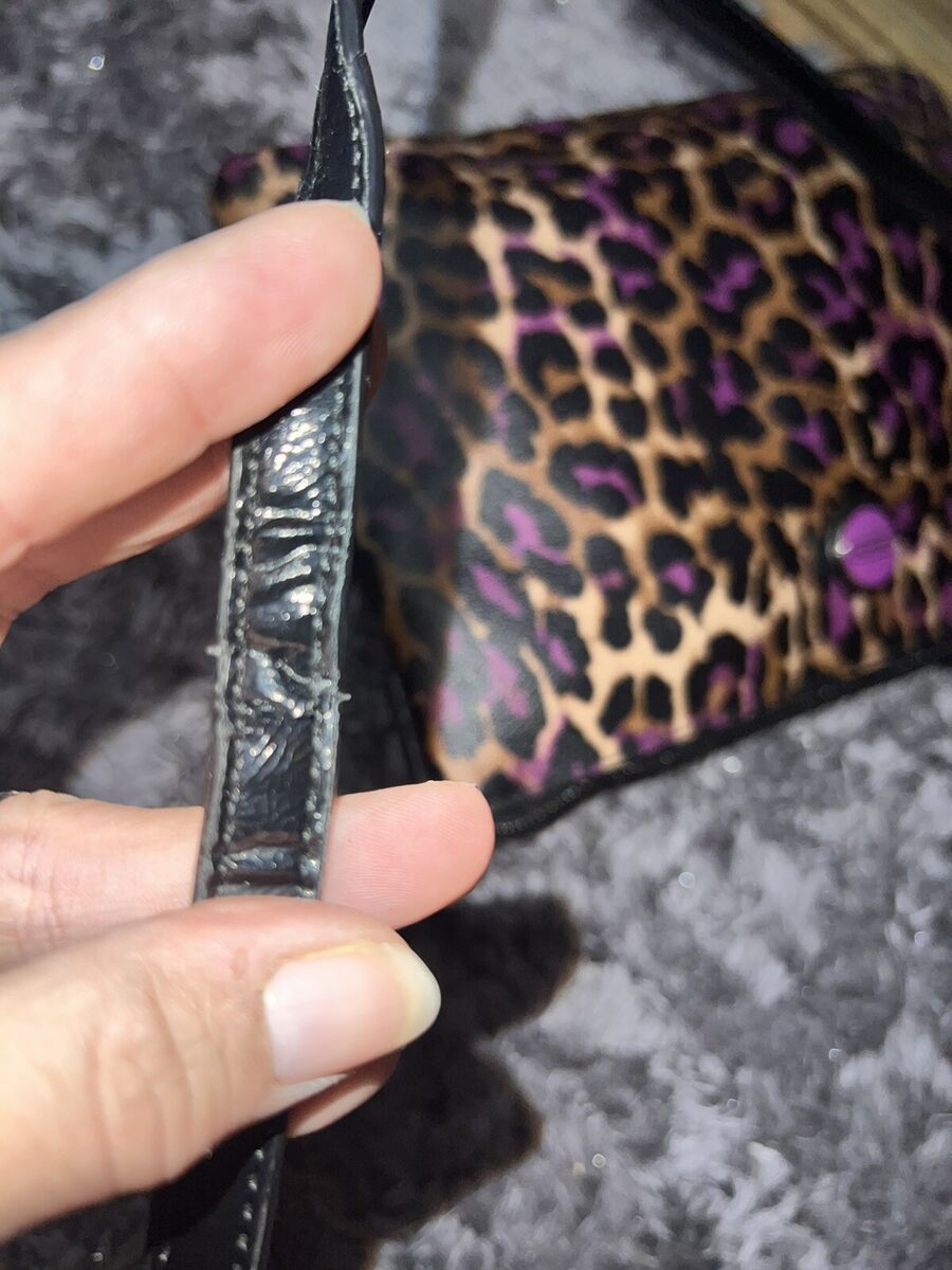 Coach Poppy Ocelot Black Purple Leopard Print Bag Authentic Coach Poppy Ocelot Black Purple Leopard Print Bag Authentic