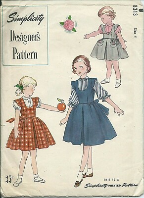 S 8313 sewing pattern 50's designer JUMPER, BLOUSE Transfer sew RARE girl size 4