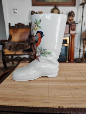 Stiefel Porzellan Vase Vogelmuster