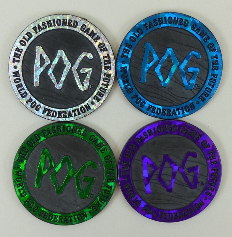 Lot of 4 Plastic POG Slammer Kini 1994 Authentic The World Pog Federation #1 WPF