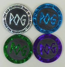 Lot of 4 Plastic POG Slammer Kini 1994 Authentic The World Pog Federation #1 WPF