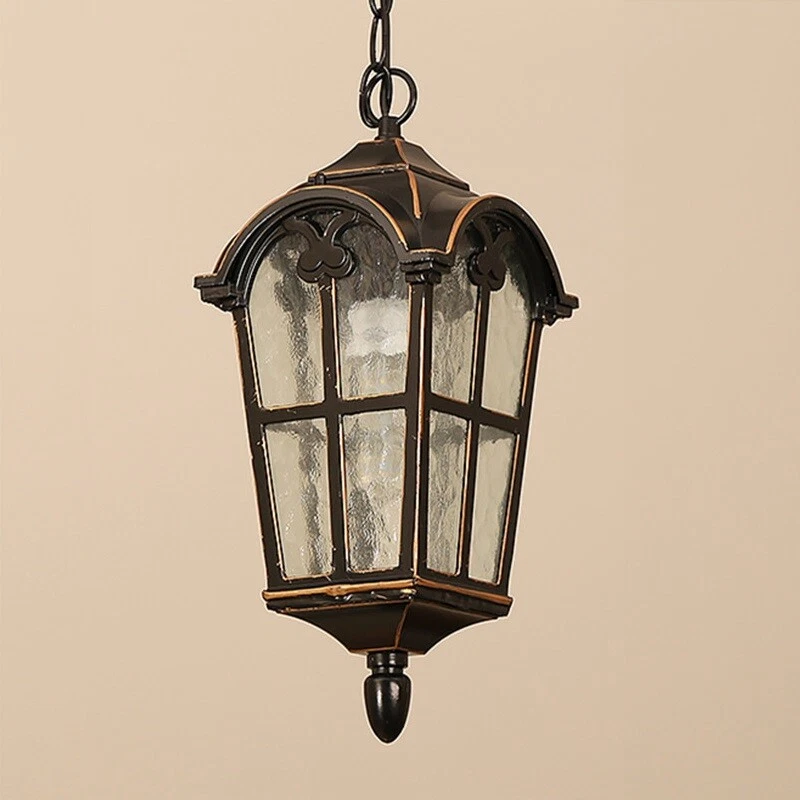 Porch Pendant Light Garden Chandelier Light Glass Ceiling Light Outdoor Lighting - Image 3 of 4