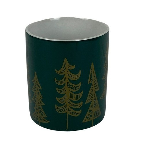 Starbucks 2015 Mug Coffee Tea Holiday Pine Trees Green Gold 12 oz Ceramic - Picture 3 of 6