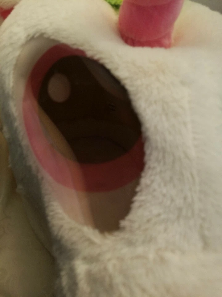 DAN DEE UNICORNIO CUERNO ROSA MELENA ARCO IRIS MASCOTA MÁSCARA DE GRAN TAMAÑO COSPLAY CABEZA DE PELUCHE Foto 2 de 4