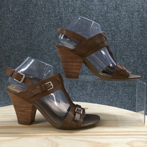 Franco Sarto Sandali Donna 9 M stoppino per Tacchi Alti Con Cinturino A T  ALL. dietro beige in pelle | eBay