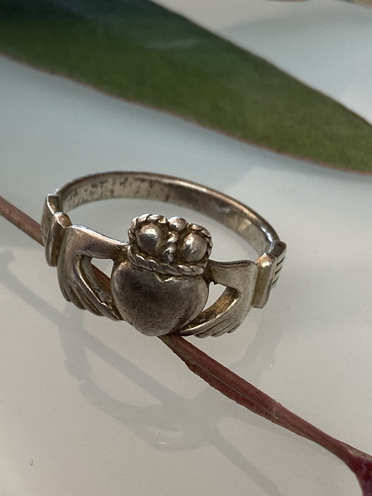 Sterling 925 Solid Silver Crown Heart Ring 7size … - image 7