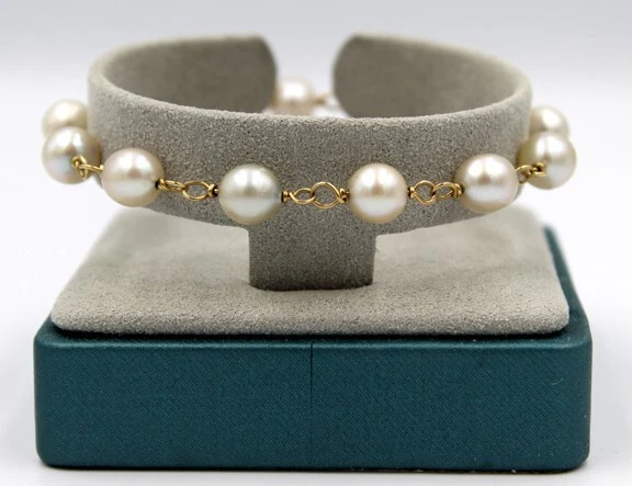 14K Pearl Station Bracelet - 7 in - Image 2 of 4