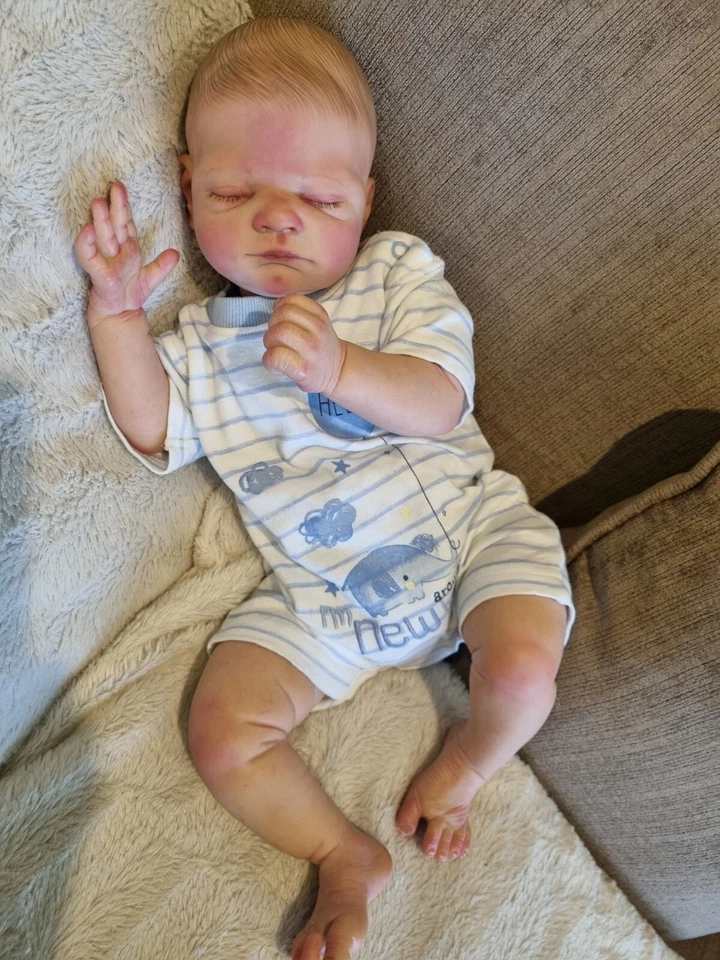 Reborn Baby Doll Gus by Tina Kewy with attached torso REALISTIC boy or girl - Image 3 of 4