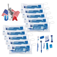 USPS 10X Dental Brush Ties Toothbrush Interdental Brush Floss Kit Blue AZDENT