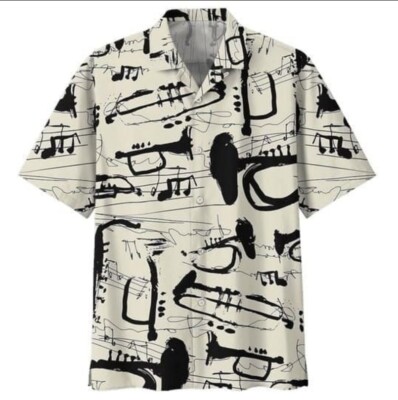 Trumpet Print Hawaiian Shirt Gift Summer For Men Women