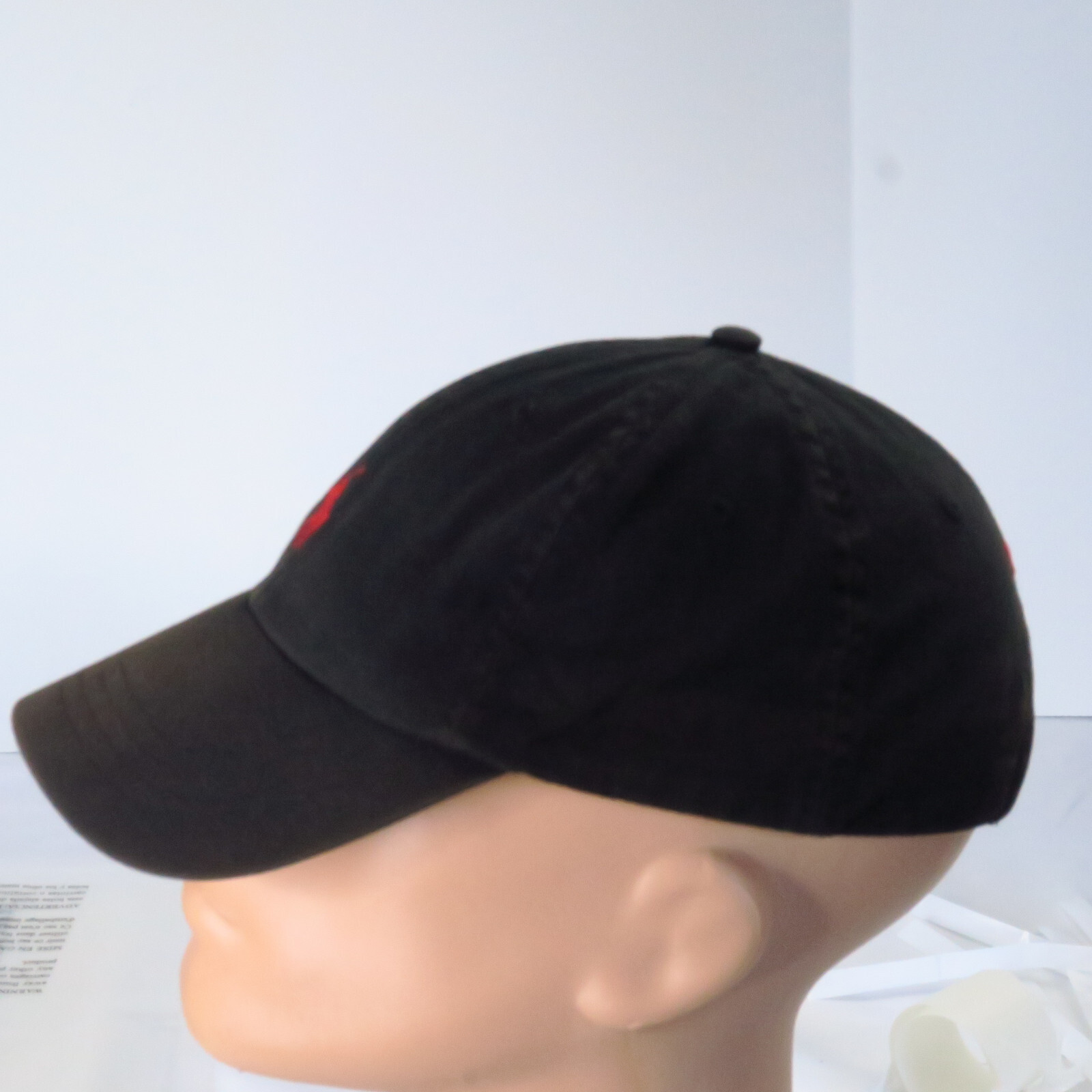 PONY Cappello Ralph Lauren Polo Chino Sportivo Golf Berretto Strapback Nero Rosso Logo Cavallo