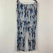 Attitudes by Renee Radiant Straight Leg Pull On Pants Size 2X Feather Print