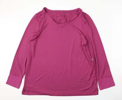 Carole Hochman Womens Purple Round Neck Polyester Blend Jumper Size M