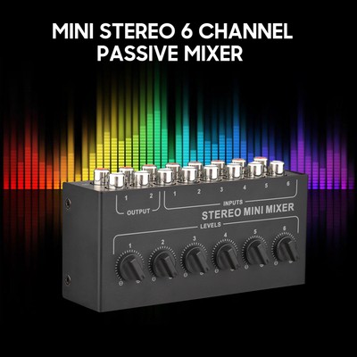 Mini 6 Kanal Stereo Audio Mixer Passive Mixer RCA Einfach transportieren