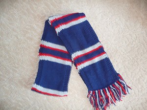 Hand Knit Scarf New England Patriots Football Scarf Nfl Scarf Ebay