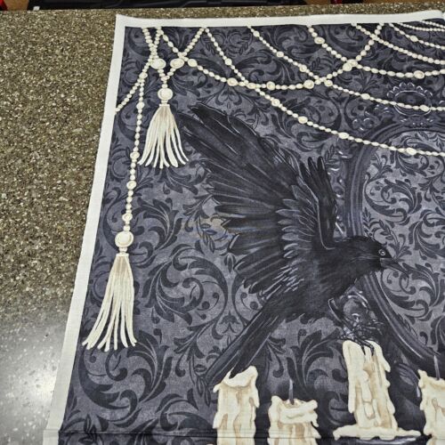 Candelabra Panel 23x42 Cerrito Creek Northcott Halloween Pumpkin Raven - Picture 2 of 7