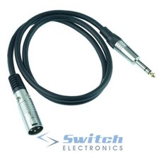 Image of 6.35mm 1/4" Stereo Jack Plug XLR Male Plug Audio Instrument Lead Cable 1m to 5m