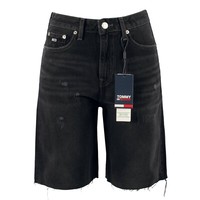Tommy Jeans Damen Shorts Harper Denim Bermuda Shorts Schwarz / W27 / Kurze Hose