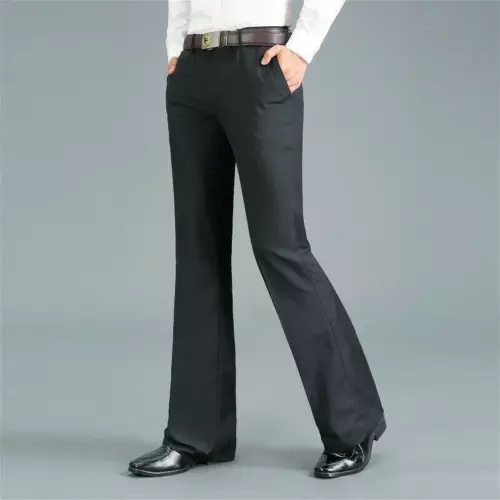 Herren Glockenboden Hose Schlag Formell Elegant Slim Fit Freizeithose - Bild 17 von 25